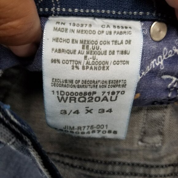 Wrangler Jeans Womens 3/4 Q Baby Stretch Mid Rise Bootcut *Altered Read* - Picture 15 of 16
